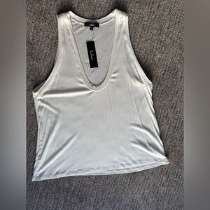 Lulu's White Ribbed Tank Top